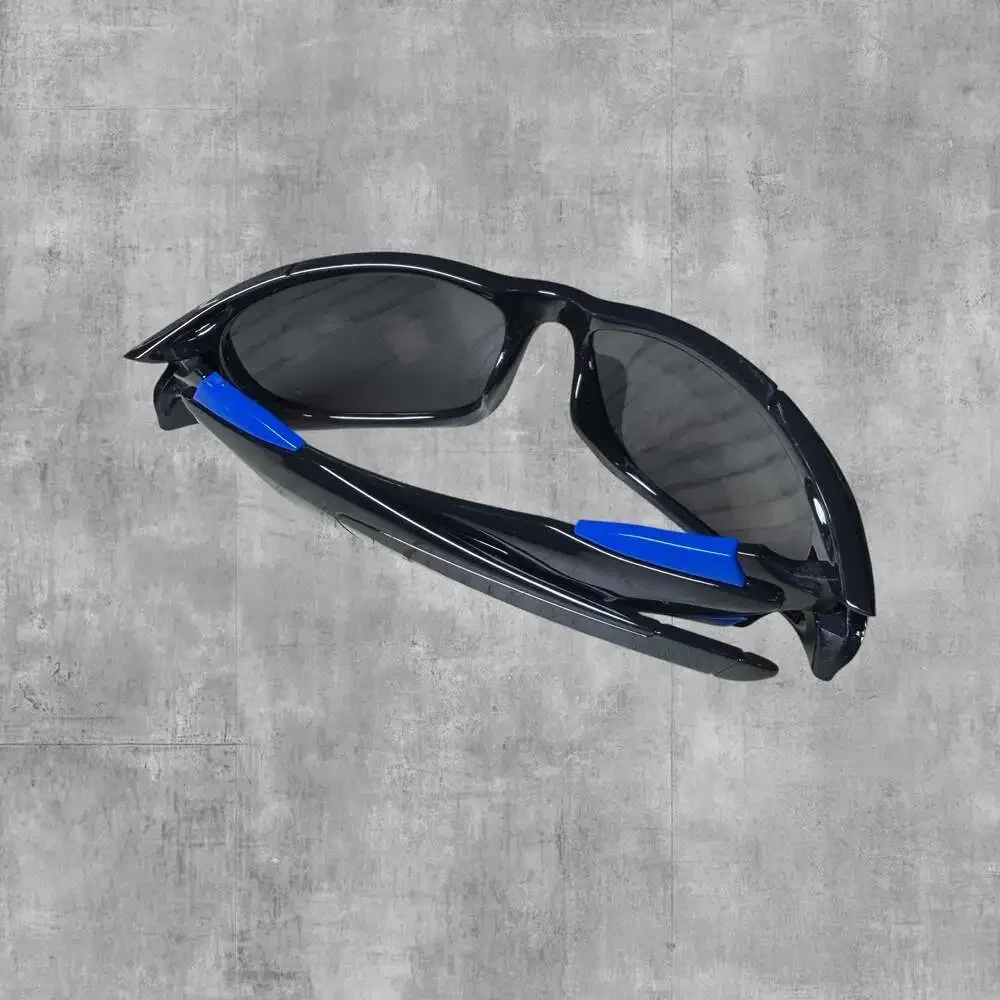 Unbranded Black and Blue Sport Wrap-Around Sunglasses